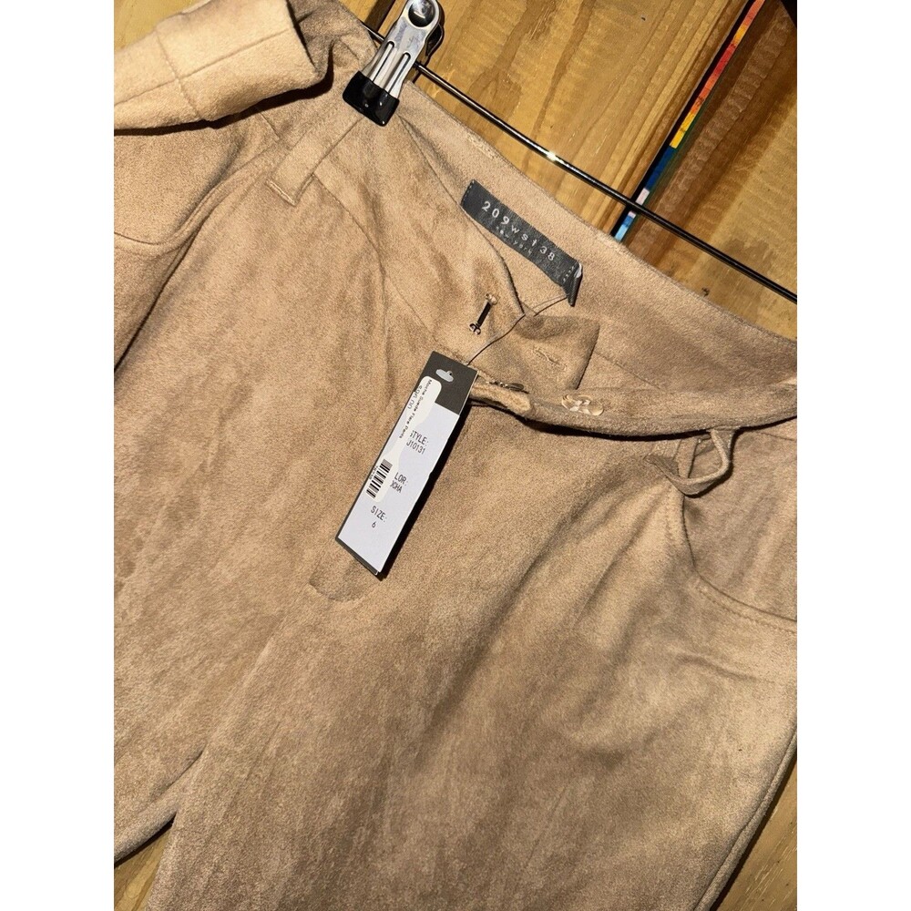 209wst38 Suede Mocha Flare Pants Women's Size 6